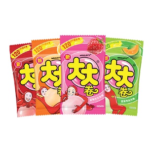 大大卷草莓青柠蜜瓜香橙味口香糖果超人泡泡糖30g*4袋儿童小零食
