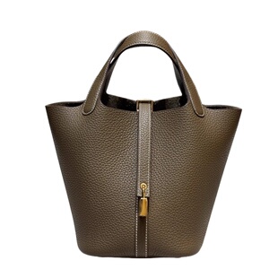 纯手工蜡线高品质菜篮子包18cm/22cm进口tc牛皮手提斜挎包水桶包