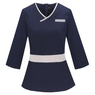 美容师女夏季显瘦足浴店技师工作服2021年新款高端spa美容院套装
