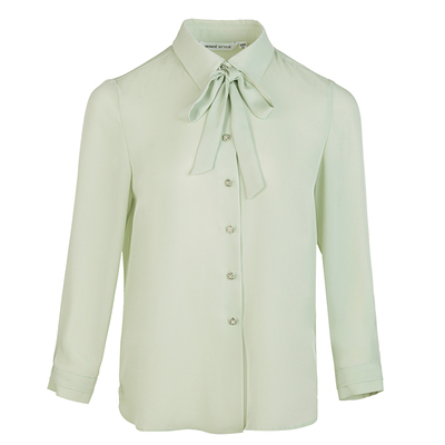 名师路衬衫绿色设计感小众