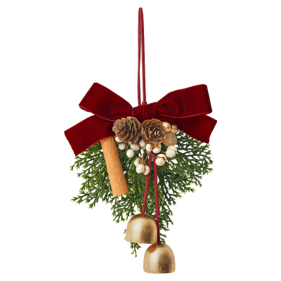 圣诞节装饰品树花环挂件蝴蝶结门挂场景布置铃铛挂饰耶诞道具吊饰