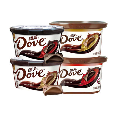 德芙巧克力234g碗装丝滑牛奶巧克力香浓黑巧休闲零食