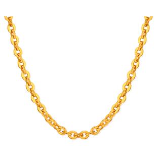 亚一黄金足金999简约O字链项链简单大气百搭正品情人节礼物悦己礼