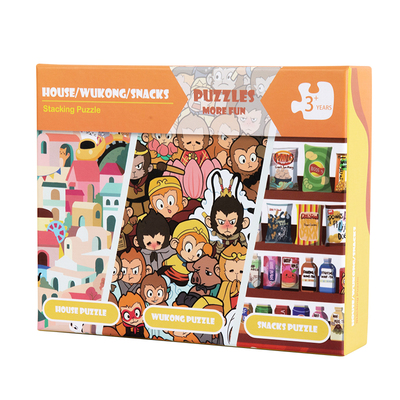 卡通动物堆堆乐拼图木制玩具礼物