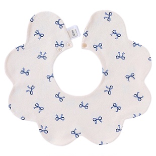 ins韩国婴儿围嘴韩系花瓣口水巾纯棉新生儿A类围兜双面360度旋转