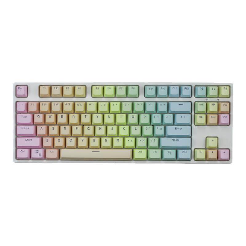 彩虹浸染渐变PBT磨砂透光键帽