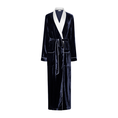 Diva真丝羽毛短睡袍高级