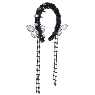 【蝴蝶精灵】发箍公主风森系亮片发饰花仙子晶晶流苏头饰气质头箍