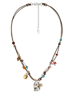 MASW麻秀手工编织森小松鼠项链