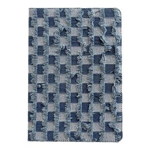 小众复古ipad10保护壳牛仔格纹布艺5/6翻盖ipaid9保护套书本mini7新款平板air11笔槽10.5支架pro9.7英寸10.2