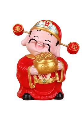 福喜好运财神之五路生财车载摆件
