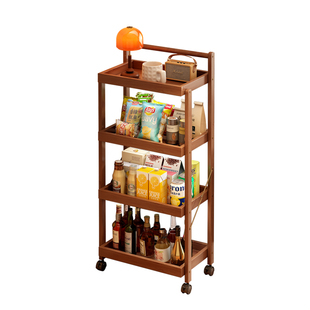 可折叠小推车零食收纳置物架落地客厅家用移动带轮儿童玩具收纳架