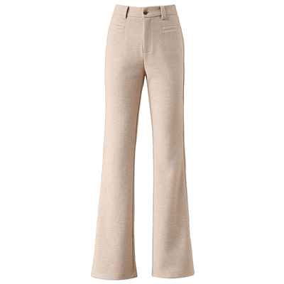 毛呢微喇裤女2025秋冬季新款加绒加厚高腰羊毛直筒喇叭休闲长裤子