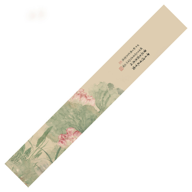 并蒂芙蓉茶席爱奇葩原创桌旗