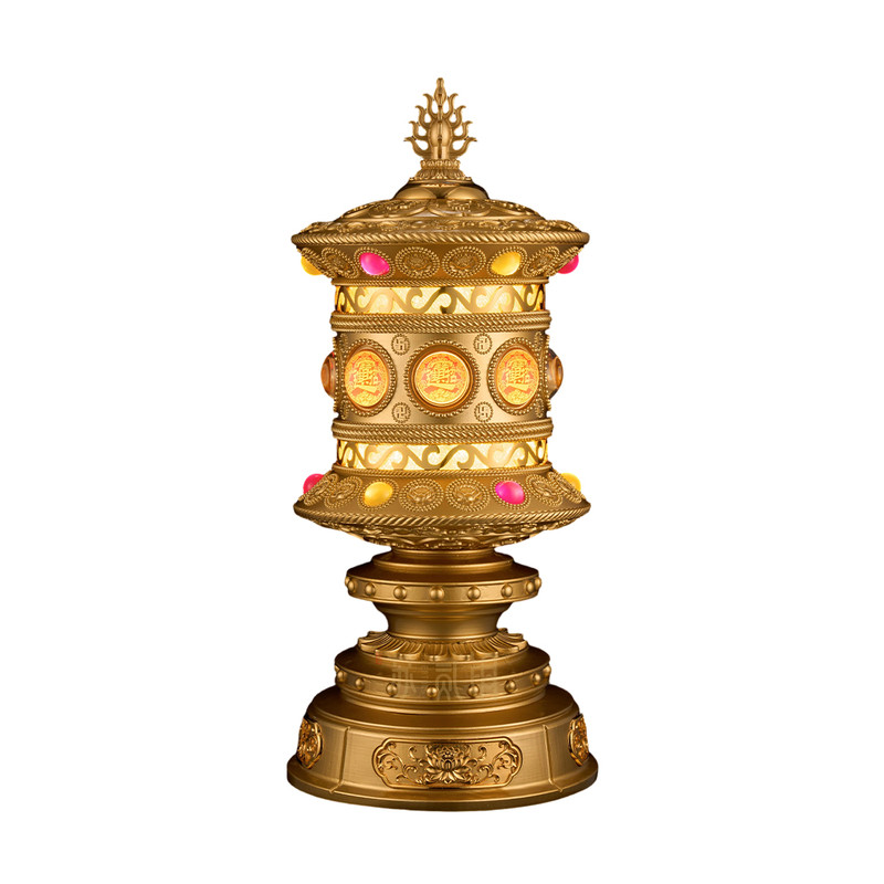 藏式八吉祥莲花佛前供灯摆件