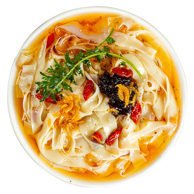 老刘头酸汤溜溜面皮紫菜虾米面叶