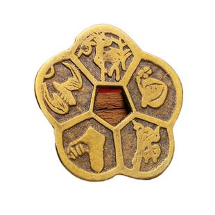 全铜梅花钱手工复古铜钱催财招贵人 长命富贵五福钱吉祥寓意花钱