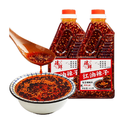 臻鲜红油辣子油泼辣子412g×2瓶