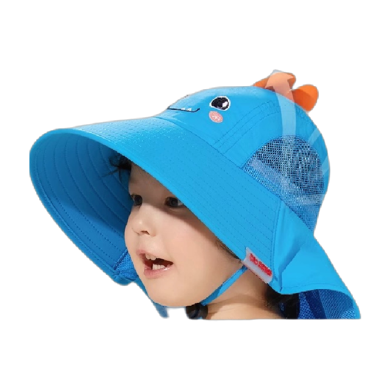 爱贝迪拉儿童防晒帽渔夫帽防紫外线男女童宝宝遮阳帽子薄款