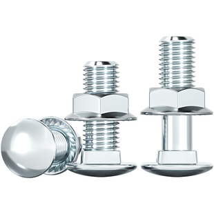 镀锌马车螺丝螺母套装半圆头方颈货架专用组合螺栓M4M5M6M8M10M12