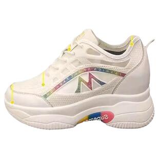 巨好看内增高女鞋2026夏季薄款透气小白鞋网面百搭轻便休闲旅游鞋