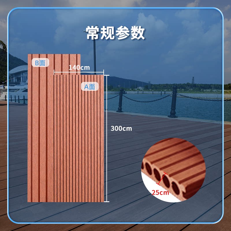 塑木地板户外二代共挤庭院围栏露台阳台花园无缝卡扣龙骨自铺木塑