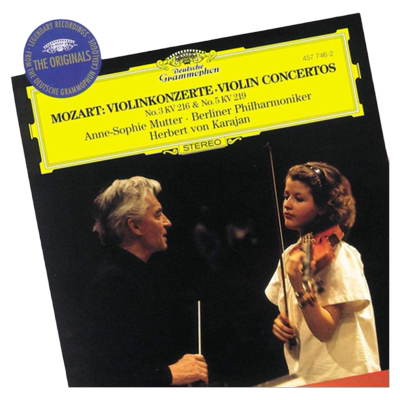 原装进口 卡拉扬&穆特 莫扎特：第三&第五小提琴协奏曲 德版CD