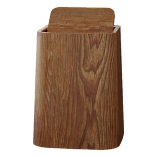 中古风垃圾桶家用客厅卧室木纹垃圾桶大容量厕所卫生间带盖卫生桶