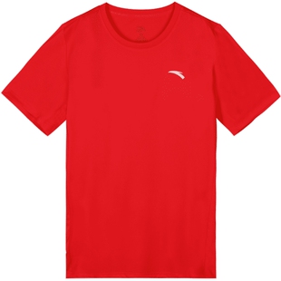 安踏红色t恤男士短袖2026夏季新款冰丝速干衣官方旗舰店正品男装