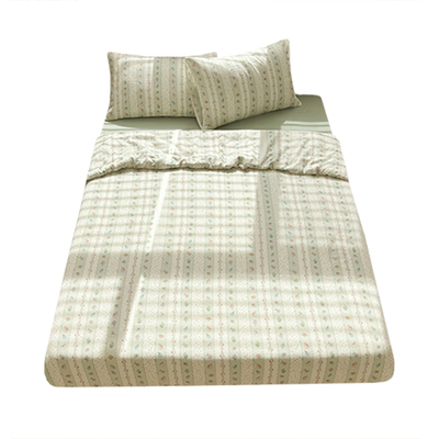 双层纱森林小兔床单床笠款四件套