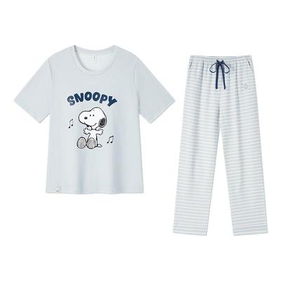 BE史努比带胸垫睡衣女春夏短袖