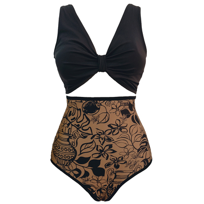 visualmood双面印花分体泳衣女