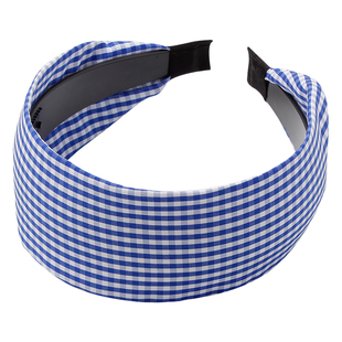 格子发箍女款宽边头箍高级感高颅顶洋气时尚日常外戴纯色女士发箍