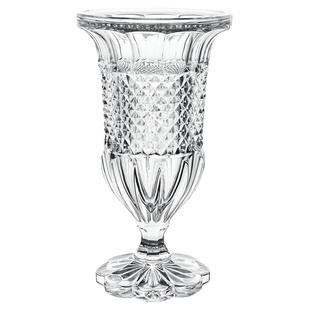 捷克原装进口水晶玻璃花瓶BOHEMIA 欧式复古高脚花瓶果盘客厅摆件