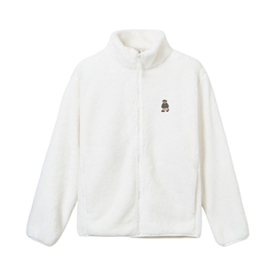 【WOODIE系列】SPAO韩国同款男女同款立领保暖摇粒绒开衫绒感外套