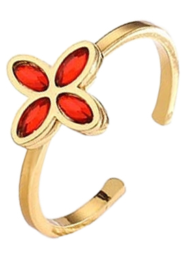 爆款彩色镶钻开口钛钢戒指女复古