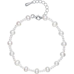 周六福S925银珍珠手链优雅时尚大小淡水珍珠手串送女友节日礼物