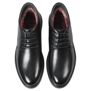 奥康 男鞋冬季加绒保暖高帮真皮休闲爸爸棉鞋男士皮鞋加厚皮鞋L