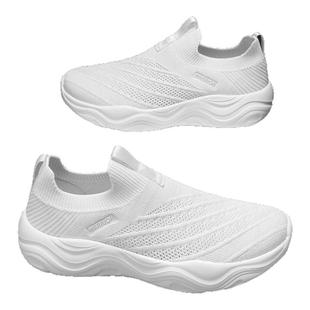 回力鞋子男鞋秋冬透气男士休闲鞋白色运动飞织鞋一脚蹬中年健步鞋