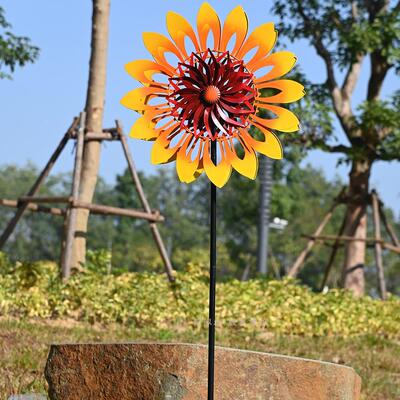 向日葵大风车铁艺风转户外庭院花园别墅民宿装饰造景摆件露台风车