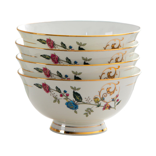 骨瓷碗家用景德镇欧式金边碗吃饭碗好看的饭碗面碗盘子碗自由组合