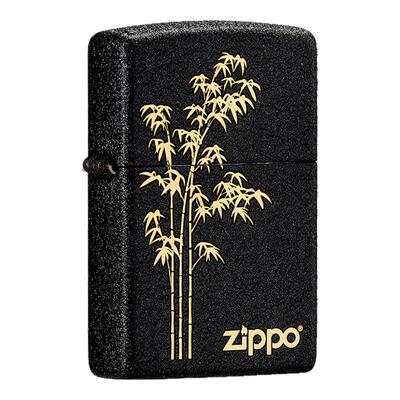 zippo打火机黑裂漆竹报平安