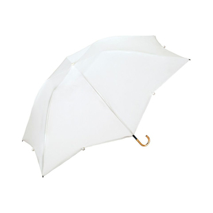 日本wpc伞黑胶防晒晴雨两用遮阳珍珠鸟笼型三折弯钩手柄超轻纯色