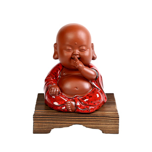 三不小和尚紫砂茶宠摆件精品可养茶玩茶桌茶台茶盘装饰品茶具配件