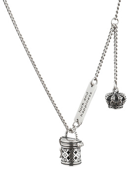 韩国s925纯银老花筒项链