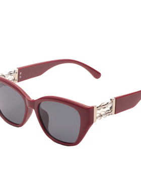 个性转运珠猫眼墨镜女宽腿偏光红