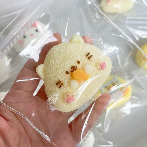 硅胶动物饭团捏捏乐捏硅胶超慢捏软泥食品级回弹解压饭团乐玩具感