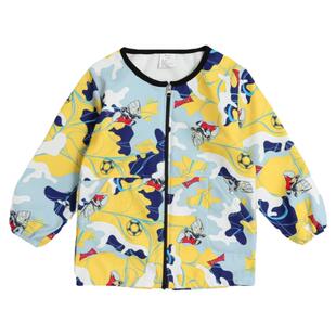 新款儿童秋冬防水罩衣羽绒服长袖罩衫男女童画画围衣宝宝吃饭护衣