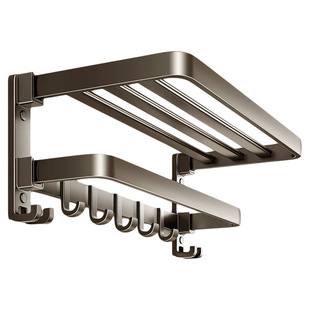 卫生间毛巾架免打孔浴巾架一体挂架套件厕所洗澡间浴室架子置物架