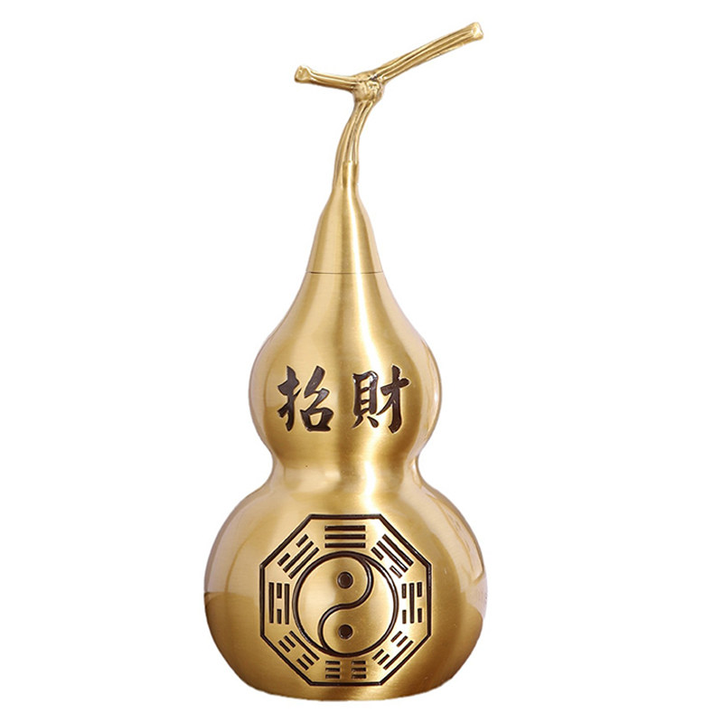 铜葫芦玄关招财五帝钱家用小摆件